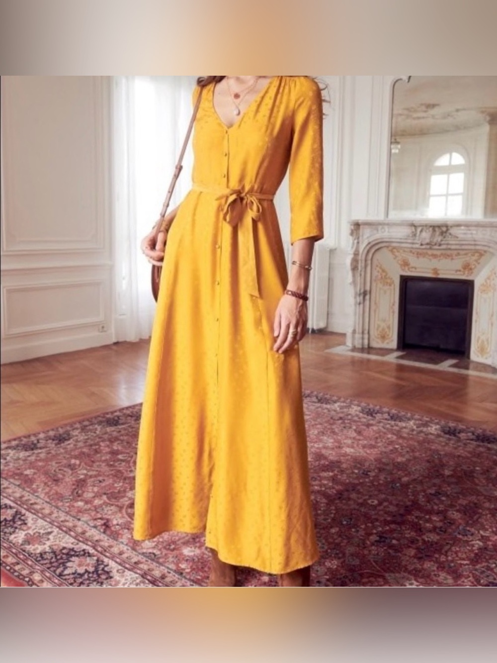 Sezane Gillian Silk Dress Size 36